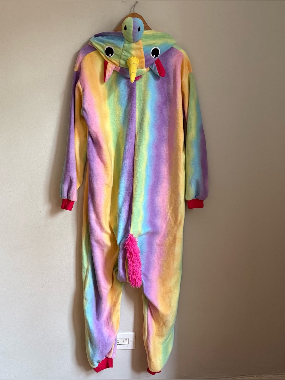 Unicorn Costume Size L Adult Rainbow Halloween Pajamas Kigurumi Jumpsuit
